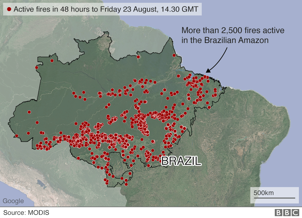 Image based on data from NASA’s fire detection satelite MODIS