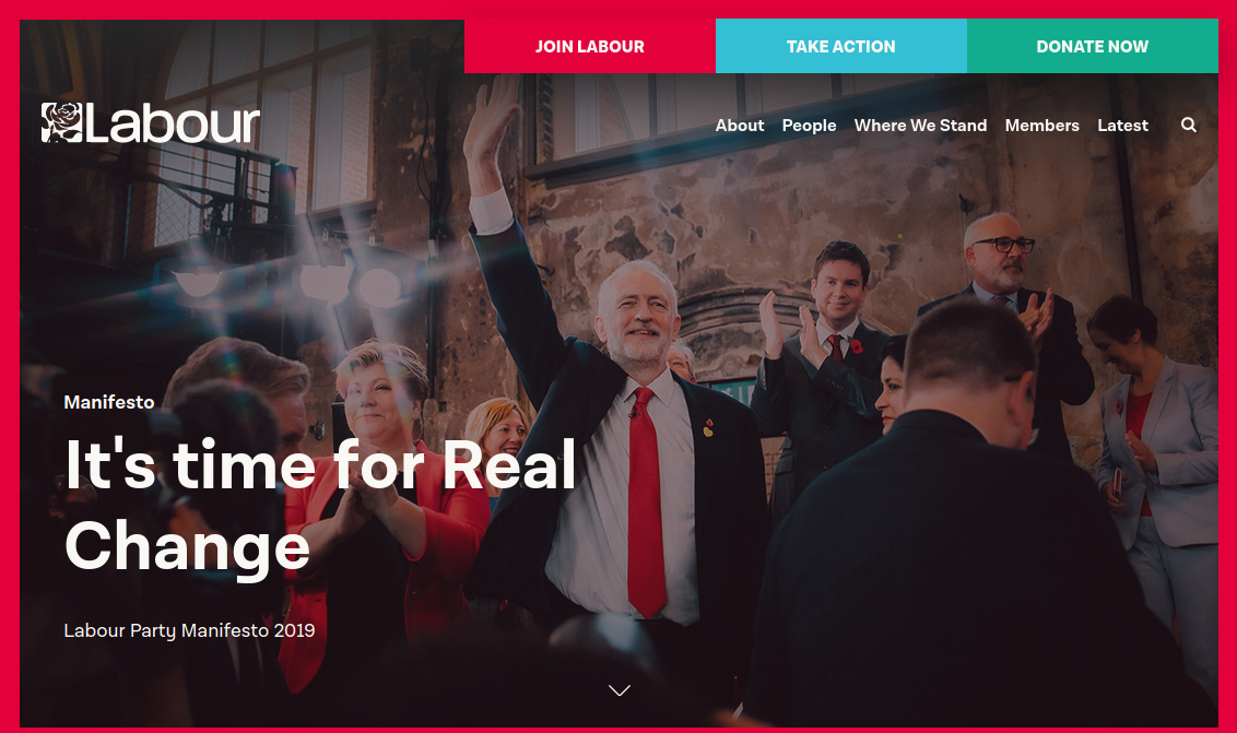 Labour’s campaign webpage